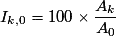 I_{k,0} = 100 \times \frac{A_k}{A_0}