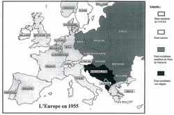 Carte de l'Europe en 1955