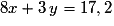 8x+3\,y=17,2