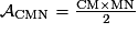 \mathcal{A}_{\mathrm{CMN}}=\mathrm{\frac{CM \times MN}{2}}