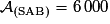 \mathcal{A}_{(\mathrm{SAB})}= 6\,000