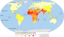 Le taux d'analphabétisme dans le monde