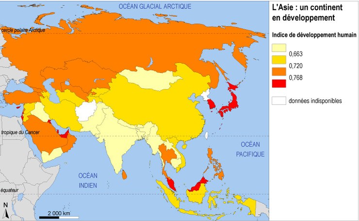 Image asia hdi L Asie un continent en développement Base