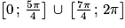 \left [ 0\, ;\, \frac{5\pi }{4} \right ]\, \cup \, \left [ \frac{7\pi }{4}\, ;\, 2\pi \right ]