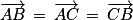 \overrightarrow{AB}\, =\, \overrightarrow{AC}\, =\, \overrightarrow{CB}