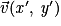 \vec{v}(\mathit{{x}'},\, \mathit{{y}'})
