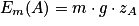 E_{m}(A)=m\cdot g\cdot z_{A}