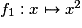 f_{1} : x \mapsto{} x^{2}
