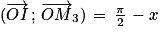 (\overrightarrow{OI}\,;\,\overrightarrow{OM}_{3})\,=\,\frac{\pi}{2}\,-x
