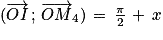 (\overrightarrow{OI}\,;\,\overrightarrow{OM}_{4})\,=\,\frac{\pi}{2}\,+\,x