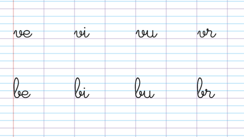 Écrire les liaisons ve, vi, vu, vr ; be, bi, bu, br - illustration 1