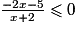 \frac{{ - 2x - 5}}{{x + 2}} \le 0