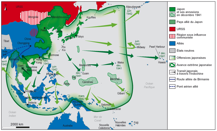 Les offensives japonaises, 1941-1942