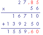 Multiplier un nombre décimal par un nombre entier ou par un nombre décimal - illustration 1