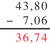 Soustraire des nombres décimaux - illustration 1