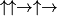 \uparrow \uparrow \rightarrow \uparrow \rightarrow