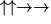 \uparrow \uparrow \rightarrow \rightarrow