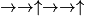 \rightarrow \rightarrow \uparrow \rightarrow \rightarrow \uparrow