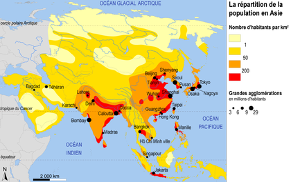 La répartition de la population en Asie - illustration 1
