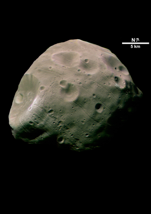 Phobos, une des deux lunes de Mars