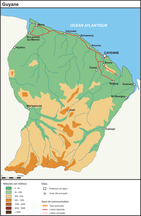 La Guyane (fond de carte complété) - illustration 1