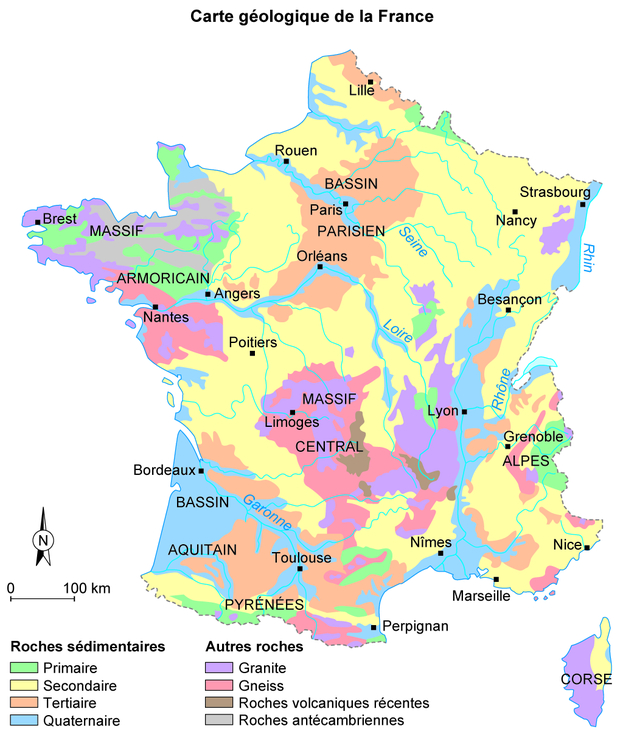 Carte des Volcans en France