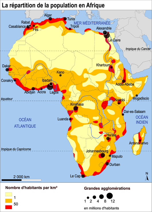 Image africa_pop  La répartition de la population en Afrique  Base