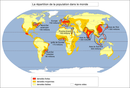 La répartition de la population dans le monde - illustration 1