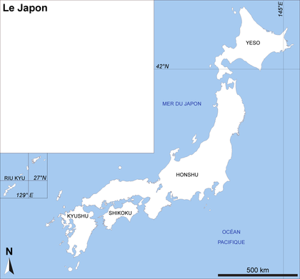 Le Japon : fond de carte - illustration 1