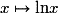 x \mapsto \mathrm {ln}x