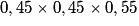 0,45 \times 0,45 \times 0,55