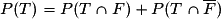 P(T)=P(T\cap F)+P(T\cap \overline{F})
