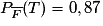P_{\overline{F}}(T)=0,87
