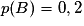 p(B)=0,2