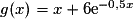 g(x) = x + 6\mathrm{e}^{-0,5x}
