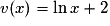 v(x)=\ln x+2