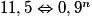 11,5 \Leftrightarrow 0,9^n