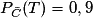 P_{\bar{C}}(T)= 0,9