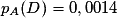 p_A(D)=0,0014