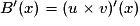 B'(x)=(u\times{} v)'(x)