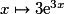x\mapsto 3{\mathrm{e}}^{3x}