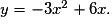 y = -3x^2 + 6x.