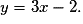 y = 3x - 2.