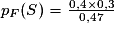 p_F(S) = \frac{0,4 \times 0,3}{0,47}