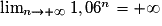 \lim_{n \to +\infty} 1,06^n = +\infty