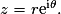 z=r{\mathrm{e}}^{\mathrm{i}\theta}.