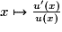 x\mapsto\frac{u'(x)}{u(x)}