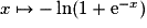 x\mapsto-\ln(1+\mathrm{e}^{-x})