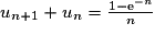u_{n + 1} + u_{n} = \frac{1 - \mathrm{e}^{-n}}{n}