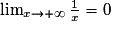 \lim_{x\to+\infty}\frac{1}{x}=0